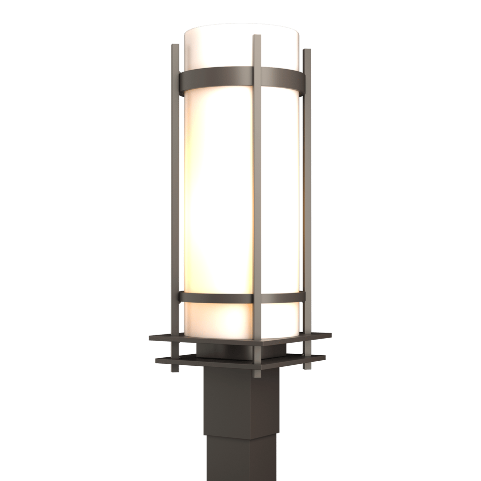 Hubbardton Forge Banded Outdoor Post Light, Dimmable, 150W, Multiple Finish Options, UL Wet Rated