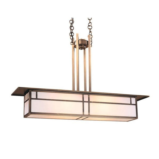 35″ Huntington Mini-Island Pendant With Double T-Bar Overlay - HCM-35DTWO-AB - Antique Brass by Arroyo Craftsman