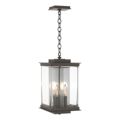 Hubbardton Forge Kingston Outdoor Large Lantern - Coastal Dark Smoke - Translucent Vintage Platinum Accent, Part Number .