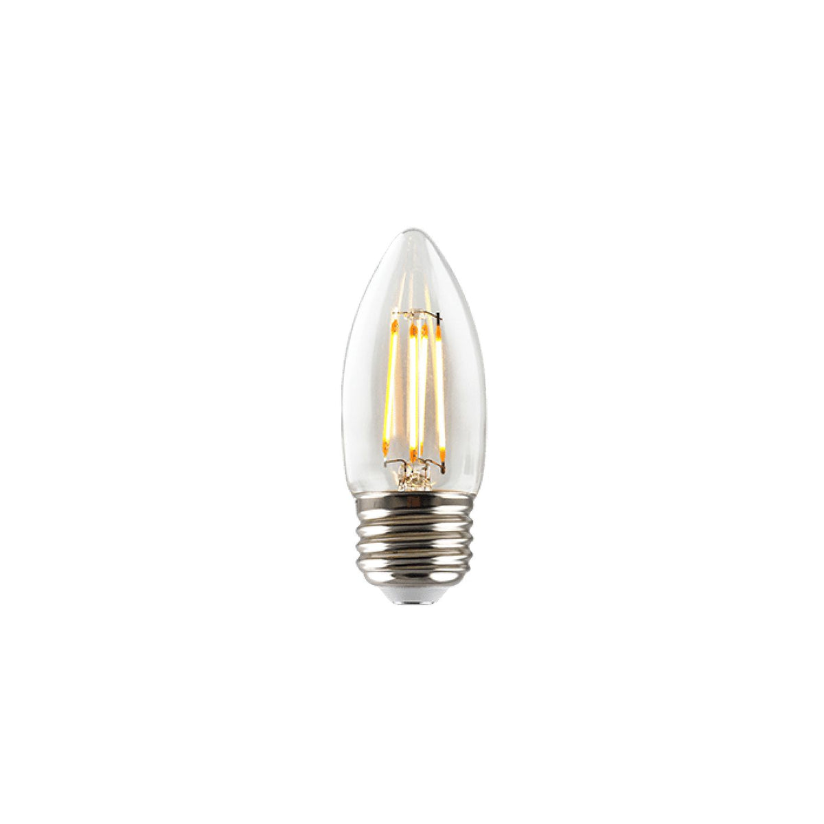 3.3W LED Dimmable Filament B11 Bulb, 300 Lumens, 2700K, E26 Base, 92 CRI, 15,000 Hour Lifespan