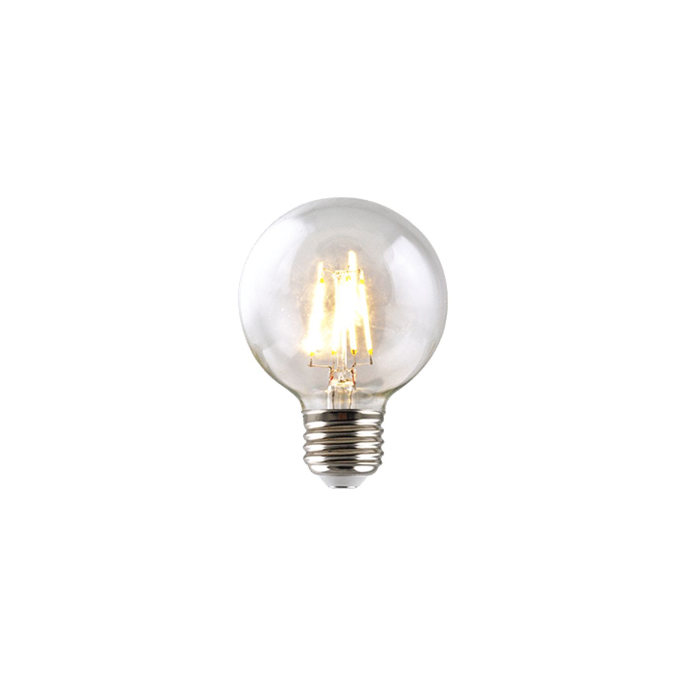 3.8W LED Filament G25 Bulb, 350 Lumens, 2700K Warm Light, Dimmable, E26 Base, 92 CRI, 15,000 Hour Life
