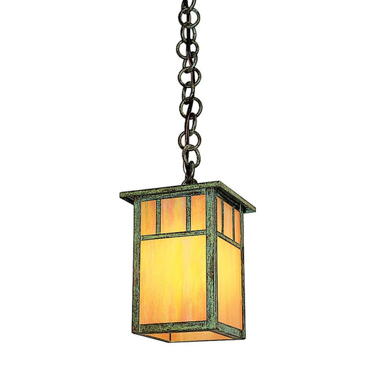 4″ Huntington One Light Pendant, Double T-Bar Overlay - HH-4LDTGW-VP - Verdigris Patina by Arroyo Craftsman