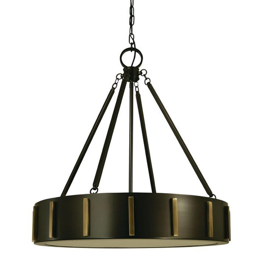 4-Light 23″ Mahogany Bronze/Antique Brass Pantheon Pendant - 4594 MB/AB by Framburg
