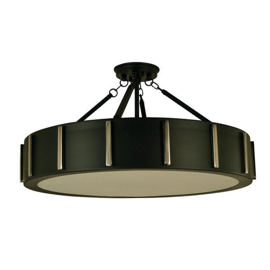 4-Light 23″ Matte Black/Polished Nickel Pantheon Flush Mount - 4596 MBLACK/PN by Framburg