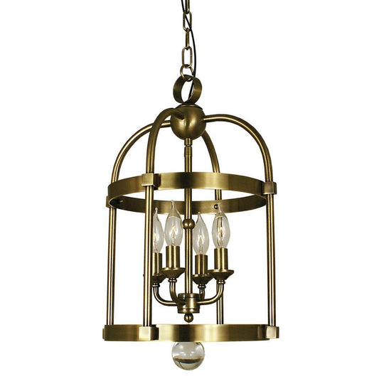 4-Light Antique Brass Compass Dinette Chandelier - 1103 AB by Framburg