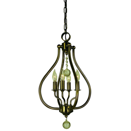 4-Light Antique Brass Dewdrop Pendant - 4444 AB by Framburg