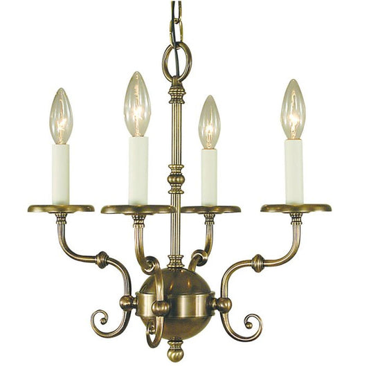 4-Light Antique Brass Jamestown Dinette Chandelier - 2374 AB by Framburg