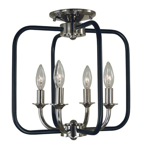4-Light Boulevard Flush Mount/Semi Flush Mount - 4911 PN/MBLACK by Framburg