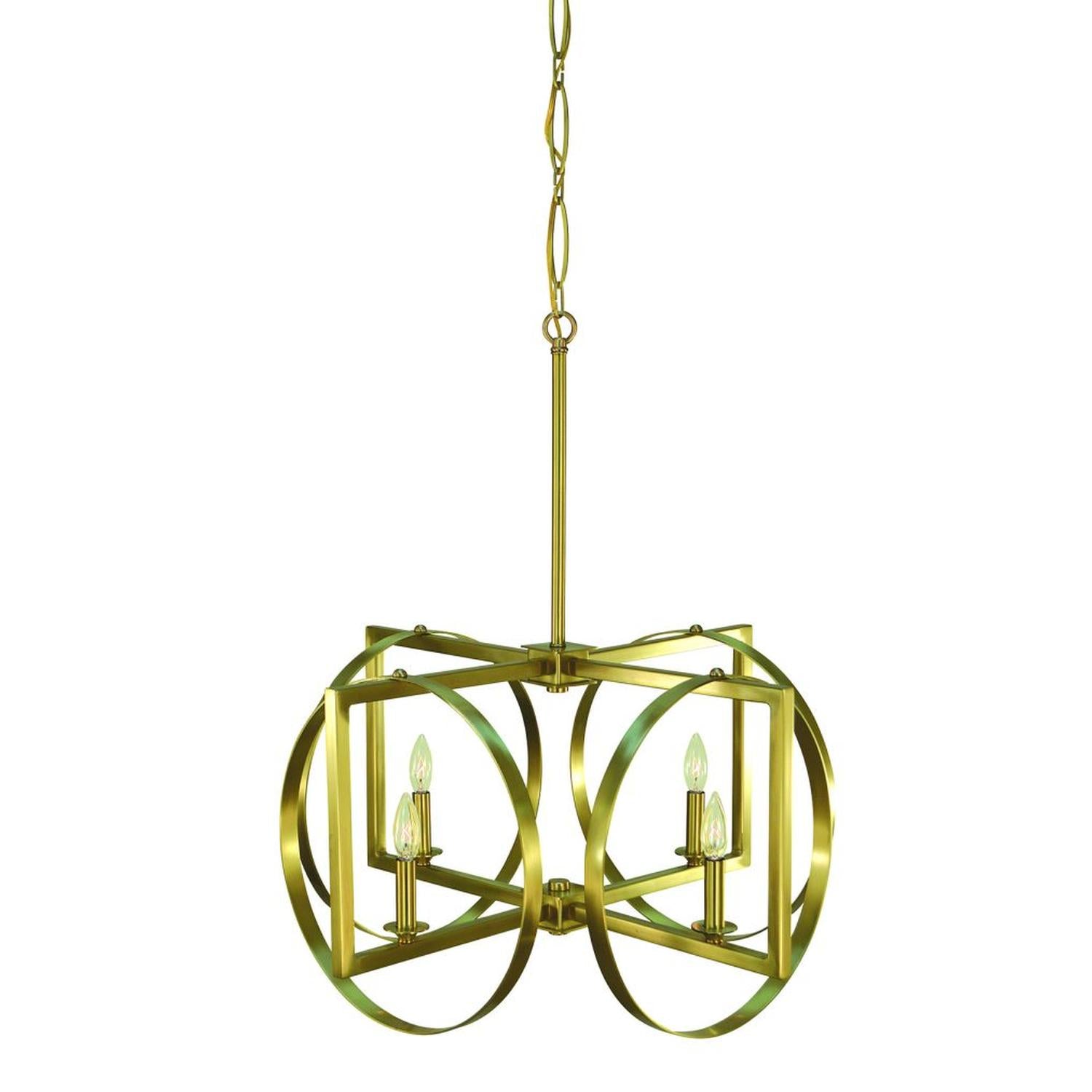 4-Light Brushed Brass Olivia Dining Chandelier - 5862 BR by Framburg