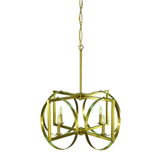 4-Light Brushed Brass Olivia Dining Chandelier - 5862 BR by Framburg