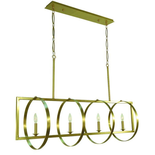 4-Light Brushed Brass Olivia Island Chandelier - 5864 BR by Framburg