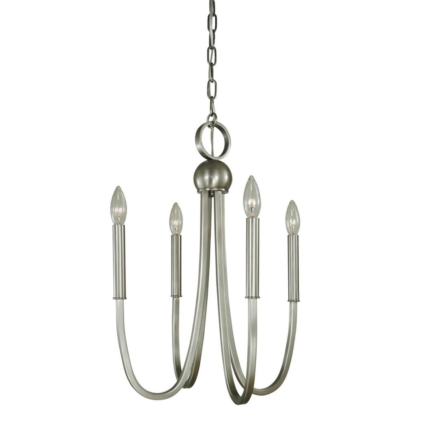 4-Light Brushed Nickel Alexandria Dinette Chandelier - L1127 BN by Framburg