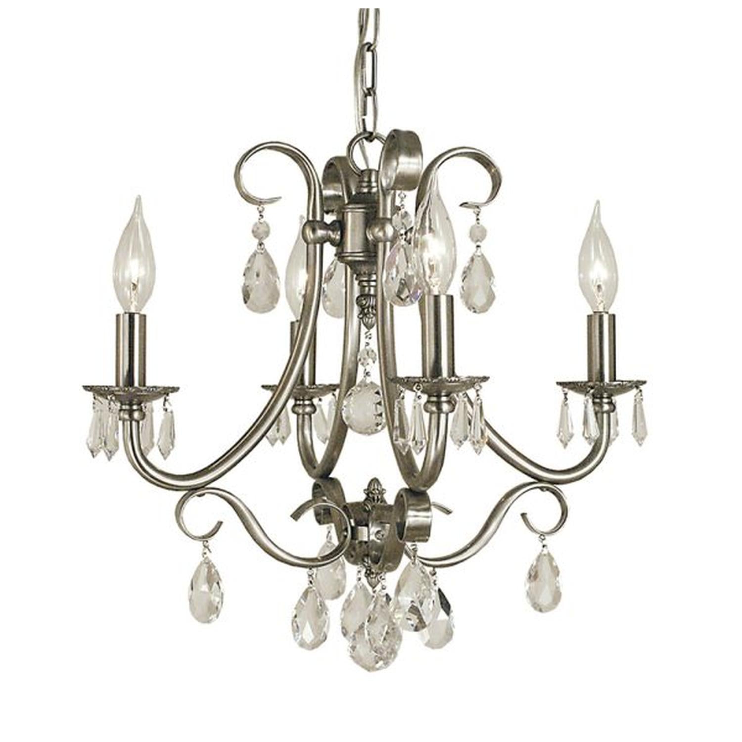 4-Light Brushed Nickel Liebestraum Dinette Chandelier - 2994 BN by Framburg