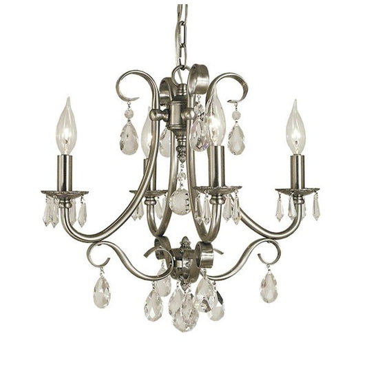 4-Light Brushed Nickel Liebestraum Dinette Chandelier - 2994 BN by Framburg