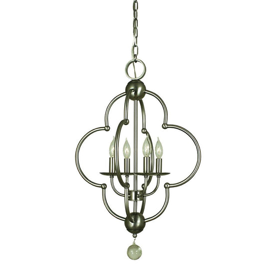 4-Light Brushed Nickel Quatrefoil Dining Chandelier - 1160 BN by Framburg