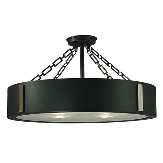 4-Light Charcoal/Polished Nickel Oracle Flush / Semi-Flush Mount - 2416 CH/PN by Framburg