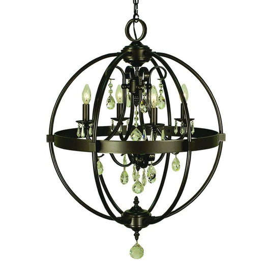 4-Light Mahogany Bronze Compass Dining Chandelier - 1064 MB by Framburg