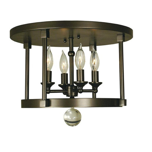 4-Light Mahogany Bronze Compass Flush / Semi-Flush Mount - 1102 MB by Framburg