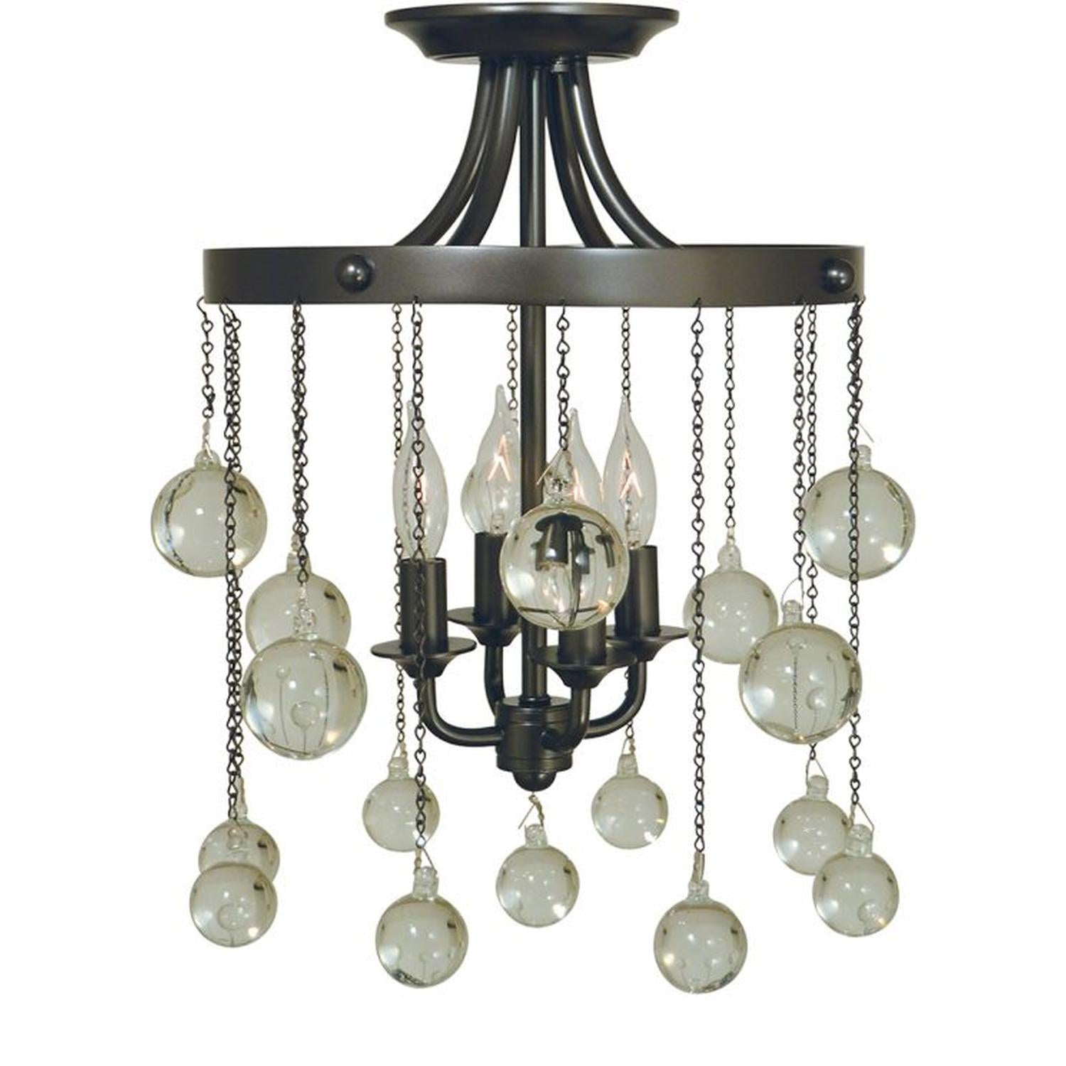 4-Light Mahogany Bronze Falling Stars Small Semi Flush - 4762 MB by Framburg