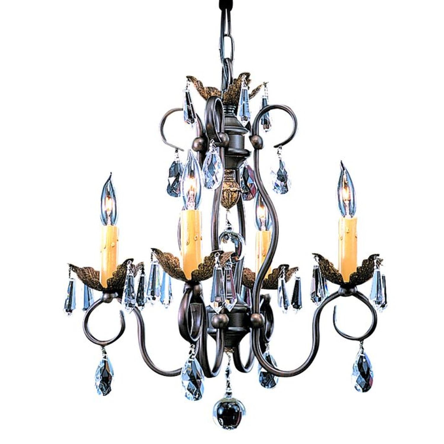 4-Light Mahogany Bronze Liebestraum Dinette Chandelier - 9904 MB by Framburg