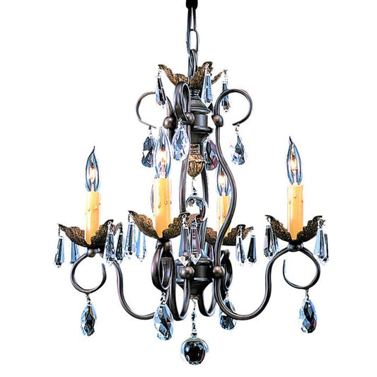 4-Light Mahogany Bronze Liebestraum Dinette Chandelier - 9904 MB by Framburg