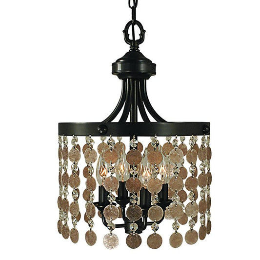 4-Light Mahogany Bronze Naomi Dinette Chandelier - 2484 MB by Framburg