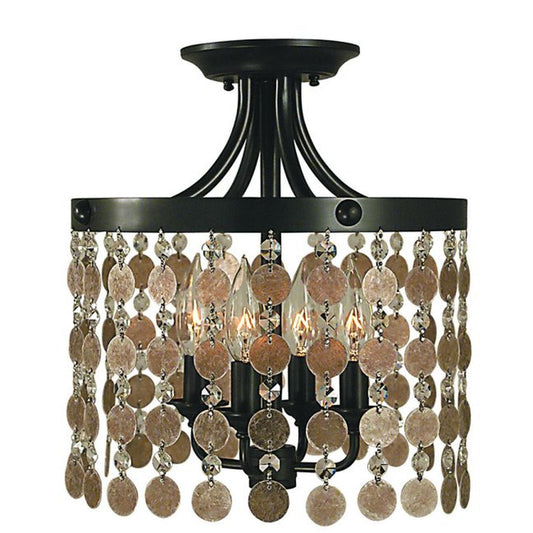 4-Light Mahogany Bronze Naomi Flush / Semi-Flush Mount - 2482 MB by Framburg