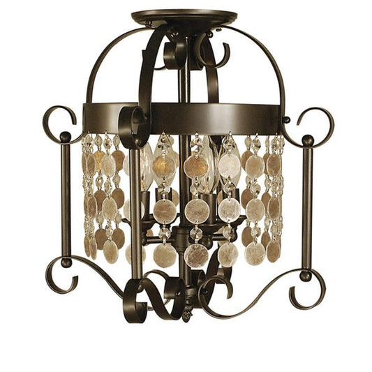 4-Light Mahogany Bronze Naomi Flush / Semi-Flush Mount - 2927 MB by Framburg