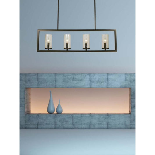 4-Light Mahogany Bronze Theorem Island Chandelier - 1154 MB by Framburg