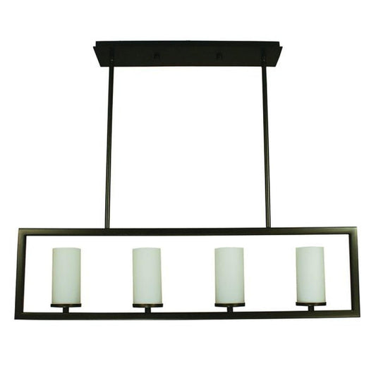 4-Light Mahogany Bronze Theorem Island Chandelier - 1194 MB by Framburg