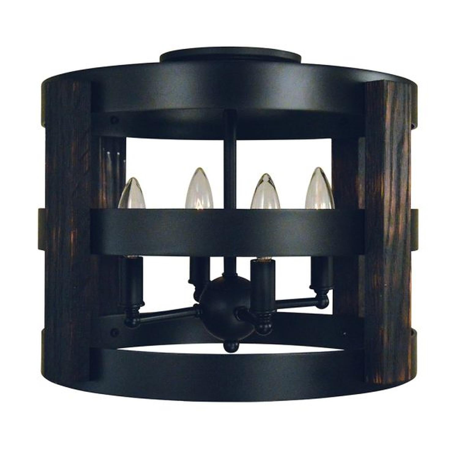 4-Light Matte Black Homestead Semi-Flush - L1001 MBLACK by Framburg