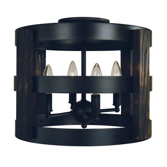 4-Light Matte Black Homestead Semi-Flush - L1001 MBLACK by Framburg