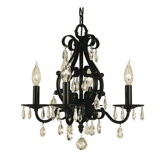 4-Light Matte Black Liebestraum Dinette Chandelier - 2984 MBLACK by Framburg