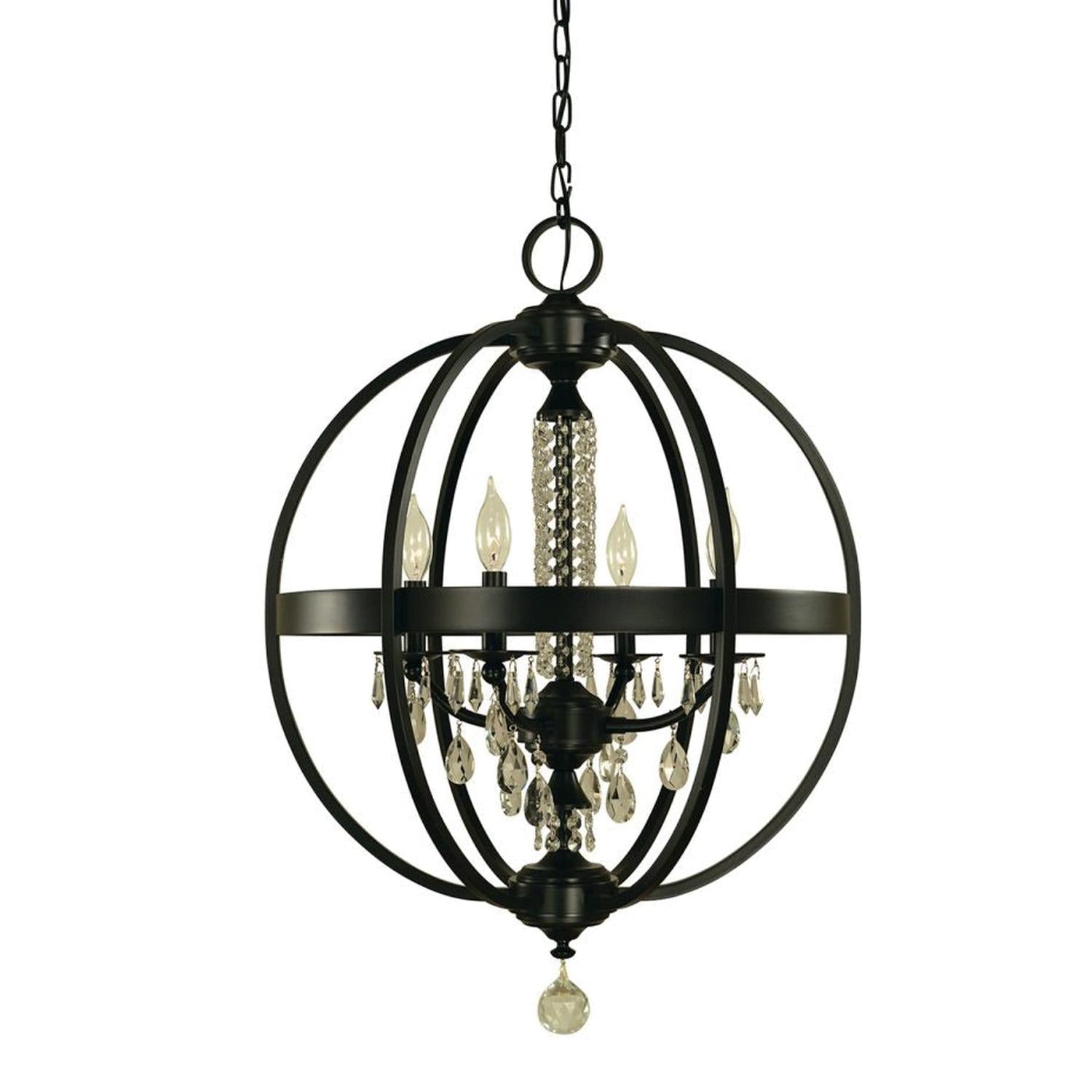 4-Light Matte Black Olivia Dining Chandelier - 5714 MBLACK by Framburg