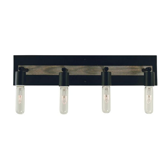 4-Light Matte Black With Grey Oak Accents Loft Sconce - 5439 Mblack by Framburg