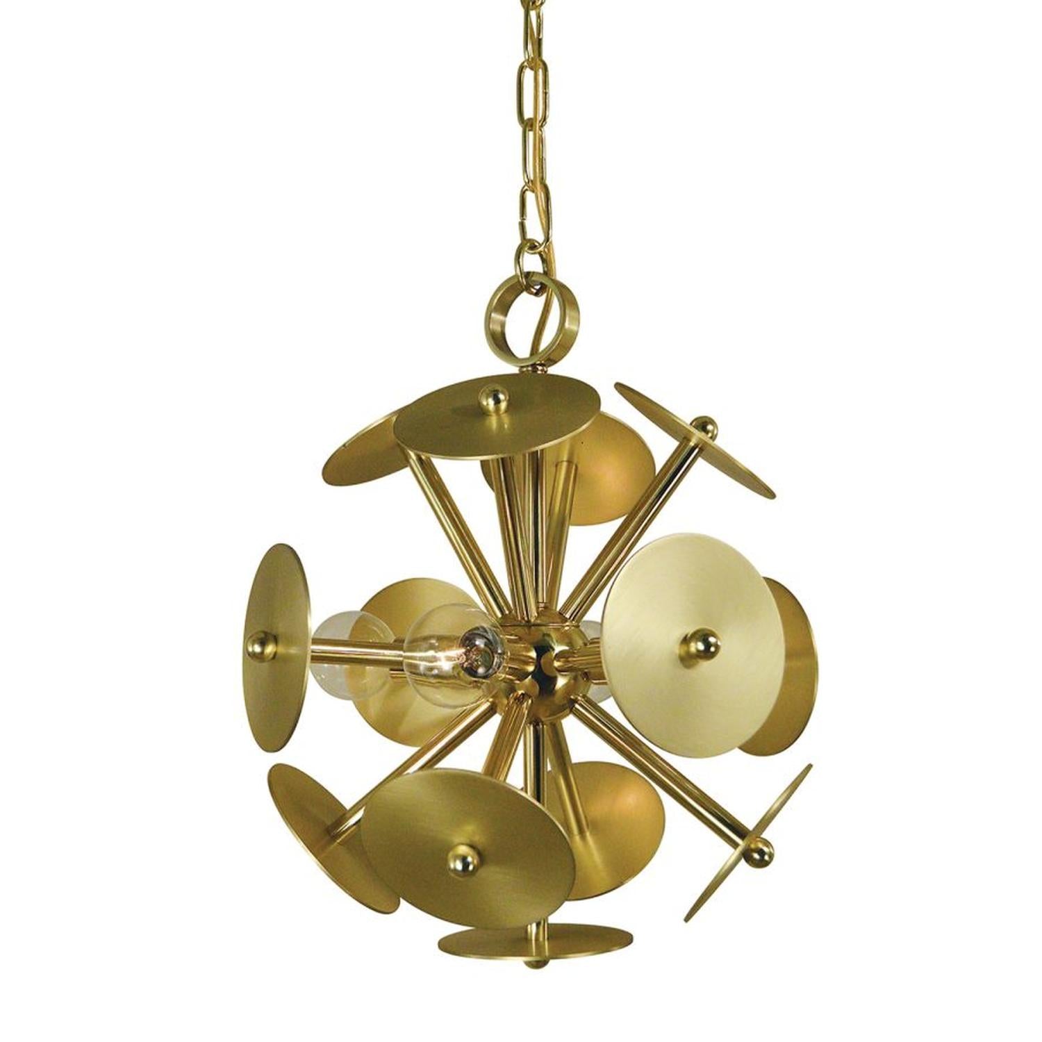 4-Light Polished Brass/Satin Brass Apogee Dinette Chandelier - 4974 PB/SB by Framburg