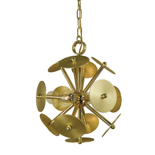4-Light Polished Brass/Satin Brass Apogee Dinette Chandelier - 4974 PB/SB by Framburg