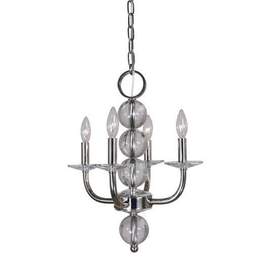 4-Light Polished Nickel Glamour Dinette Chandelier - 4964 PN by Framburg