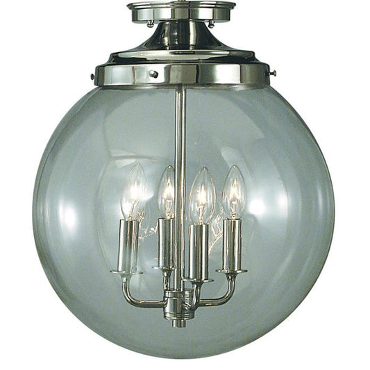 4-Light Polished Silver Moderne Flush / Semi-Flush Mount - 1058 PS by Framburg