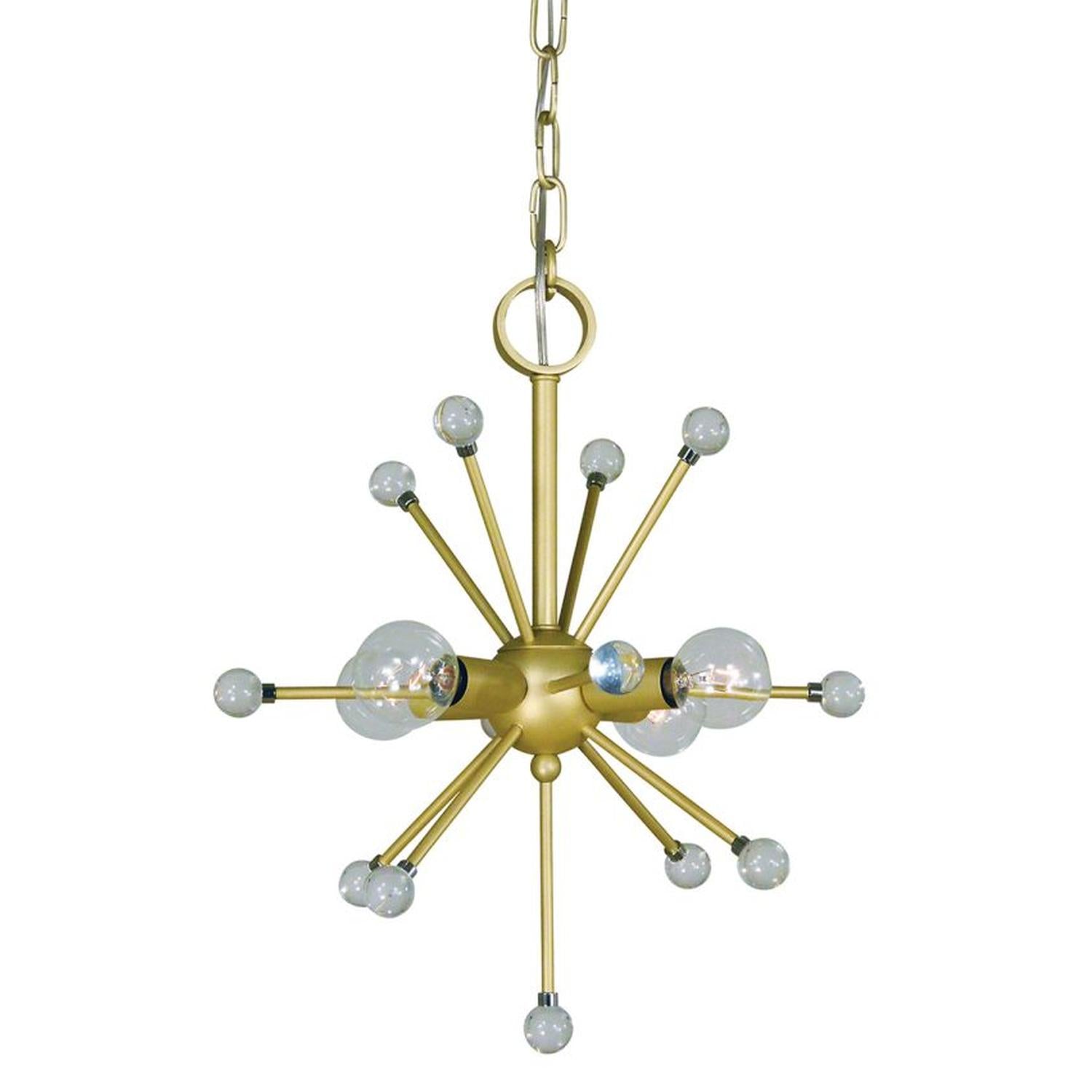 4-Light Satin Brass Supernova Dinette Chandelier - 3084 SB by Framburg