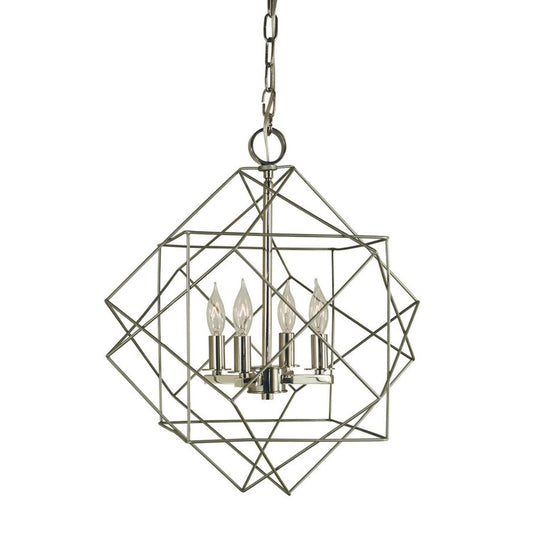4-Light Satin Pewter/Polished Nickel Etoile Chandelier - 4704 SP/PN by Framburg