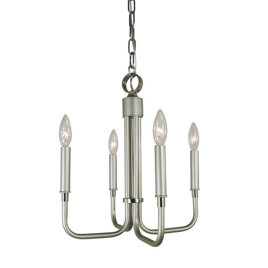 4-Light Satin Pewter/Polished Nickel Lara Dinette Chandelier - 4954 SP/PN by Framburg