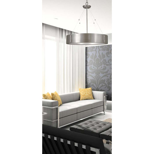 4-Light Satin Pewter/Polished Nickel Oracle Dining Chandelier - 5395 SP/PN by Framburg