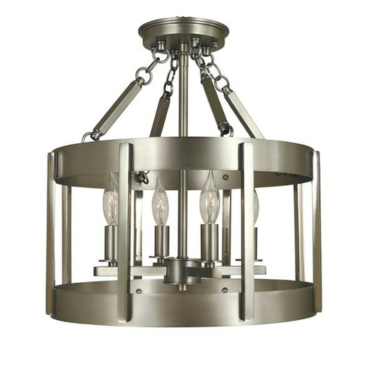 4-Light Satin Pewter/Polished Nickel Pantheon Semi Flush - 4662 SP/PN by Framburg