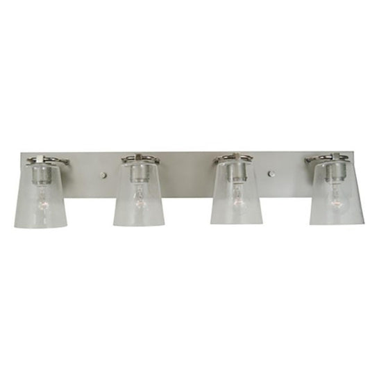 4-Light Satin Pewter/Polished Nickel/Clear Seedy Glass Mercer Bath Sconce - 4854 SP/PN/CS by Framburg
