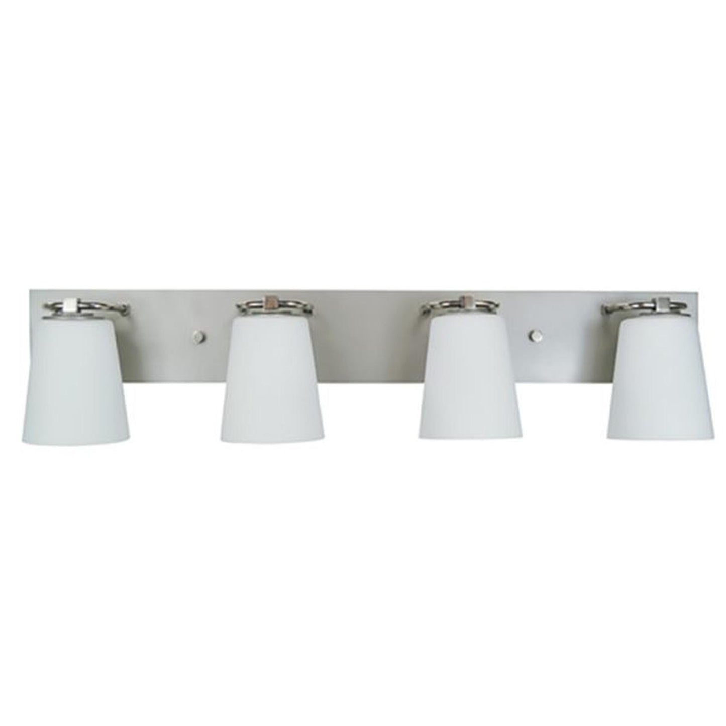 4-Light Satin Pewter/Polished Nickel/White Glass Mercer Bath Sconce - 4854 SP/PN/WH by Framburg