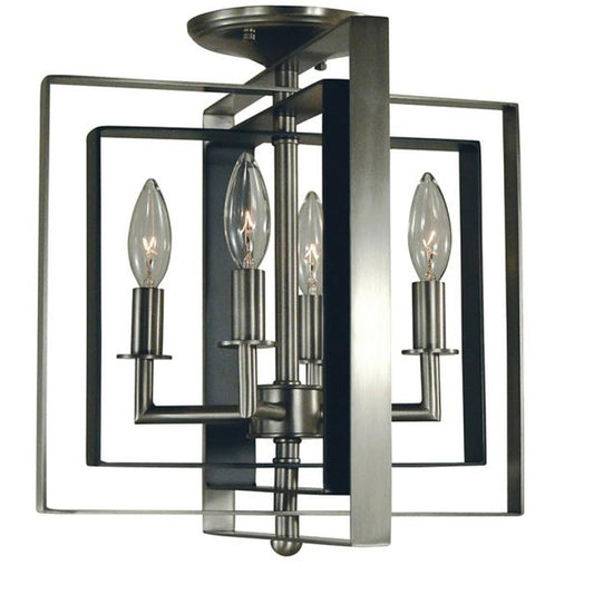4-Light Symmetry Flush Mount/Semi Flush Mount - 4861 BN/MBLACK by Framburg