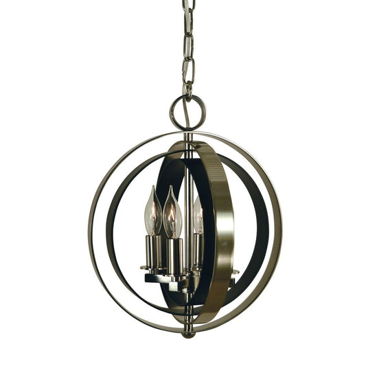 4-Lt.Polished Nickel/Matte Black Constellation Pendant - 4650 PN/MBLACK by Framburg