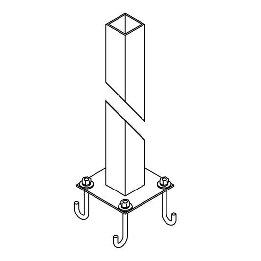 47" Square Outdoor Post for Bollards and Post Lights - Coastal Dark Smoke by Hubbardton Forge