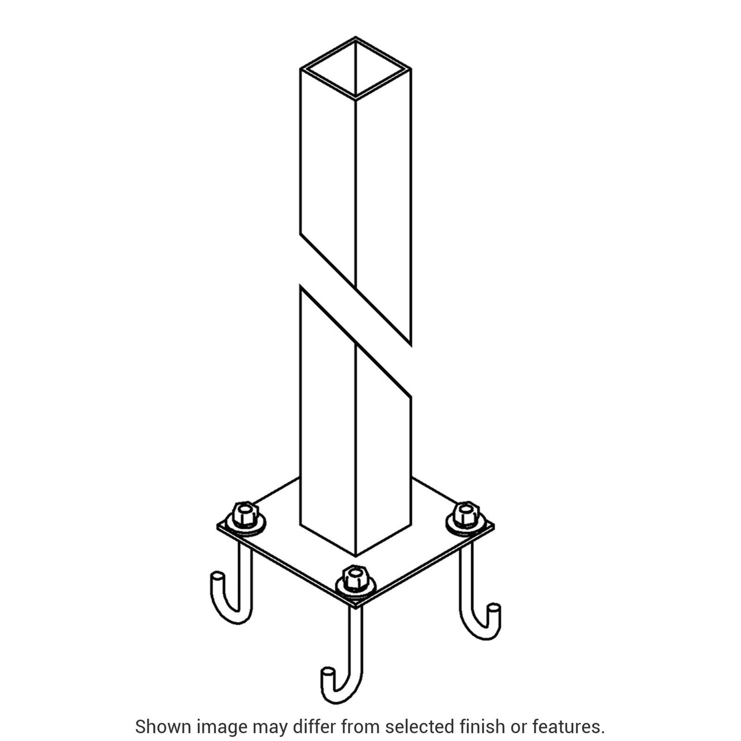 47" Square Outdoor Post for Bollards and Post Lights - White by Hubbardton Forge